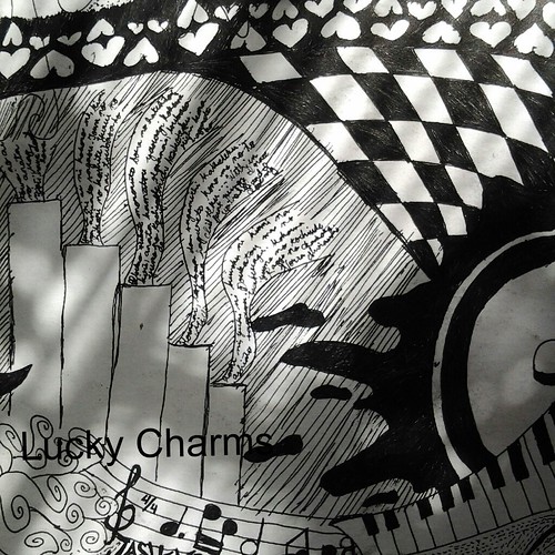 black and white art work by Lucky Charms