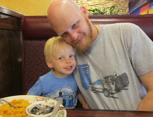 Griff and Daddy at lunch