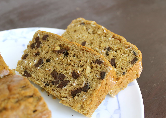 Chocolate Chip Oatmeal Quick Bread with dairy free option