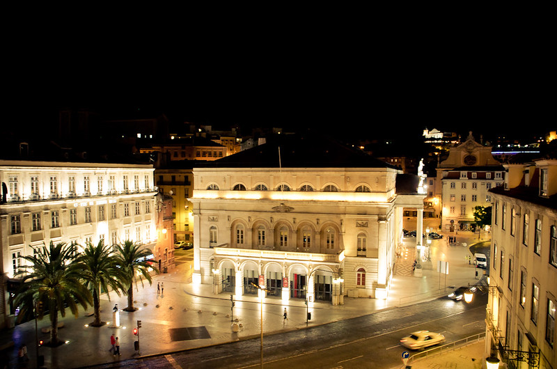 Teatro Nacional Dona Maria at night