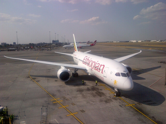 Ethiopian's 787 in Johannesburg recently