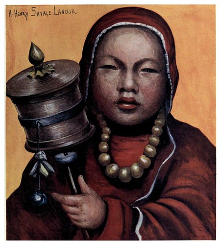 019-Un niño aprendiendo a orar-Tibet & Nepal-1905-A. H. Savage-Landor