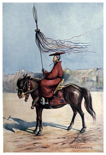 017-Un lama abanderado-Tibet & Nepal-1905-A. H. Savage-Landor