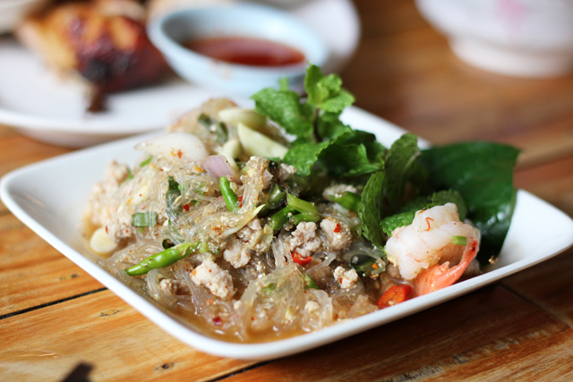 Larb woon sen - a nice twist on the normal pure pork larb