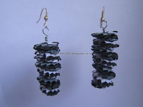 Handmade Jewelry - Paper Lanyard Earrings (Twisted Non) (1) by fah2305