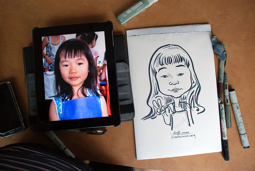 caricature sketching for a birthday party 07072012 - 2