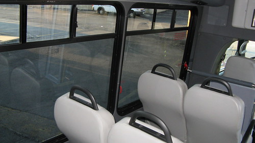 Interior of First Transit 2009 Chevrolet paratransit township mini bus.  Glenview Illinois.  September 2012. by Eddie from Chicago