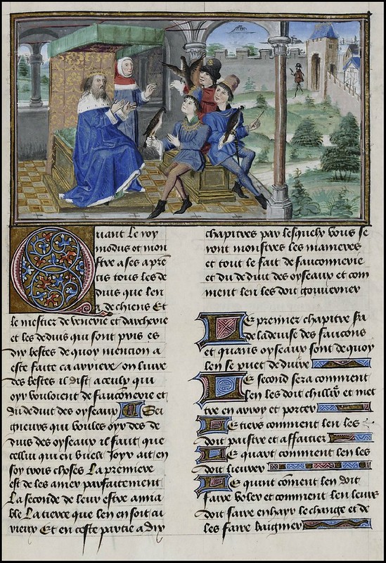 15th century illuminated manuscript miniature: Henri de Ferrières, Les Livres du roy Modus et de la royne Ratio 128