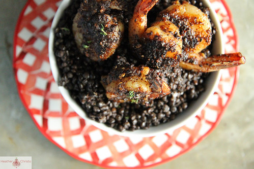 Black Lentils with Wicked Shrimp
