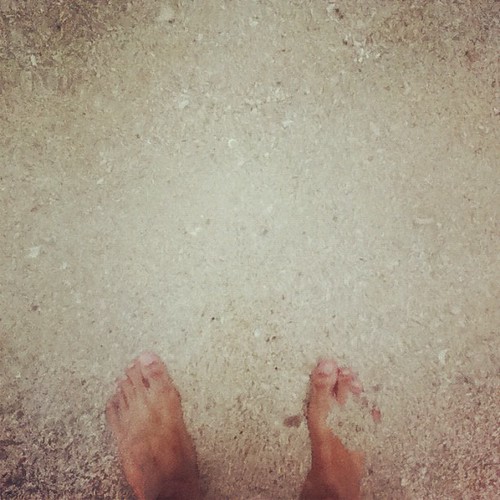 Hot, white sand under my feet