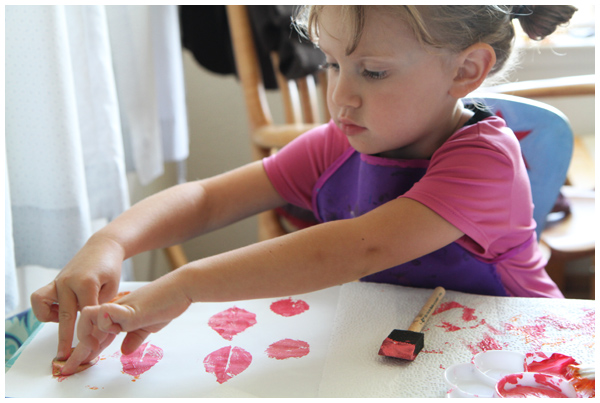 Fall leaf printing with kids