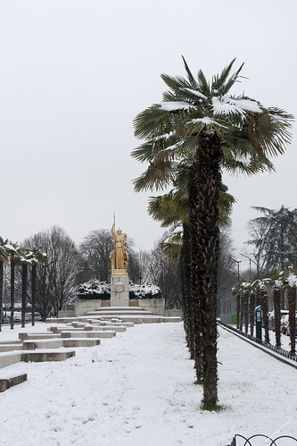 Fontaine Athéna sous la neige