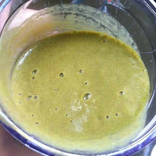 It may not be pretty...but it sure is delicious and full of the good stuff. Almond milk, Kale, carrots, strawberries, mango, blueberries, banana, raw honey, chia. #greensmoothie #chia