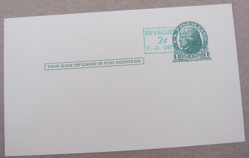 USPS Thomas Jefferson Postal Card Revalued