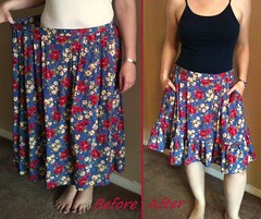 Floral Ruffled Skirt Before & After