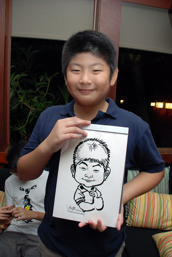 caricature live sketching for Mark Lee's daughter birthday party - 31