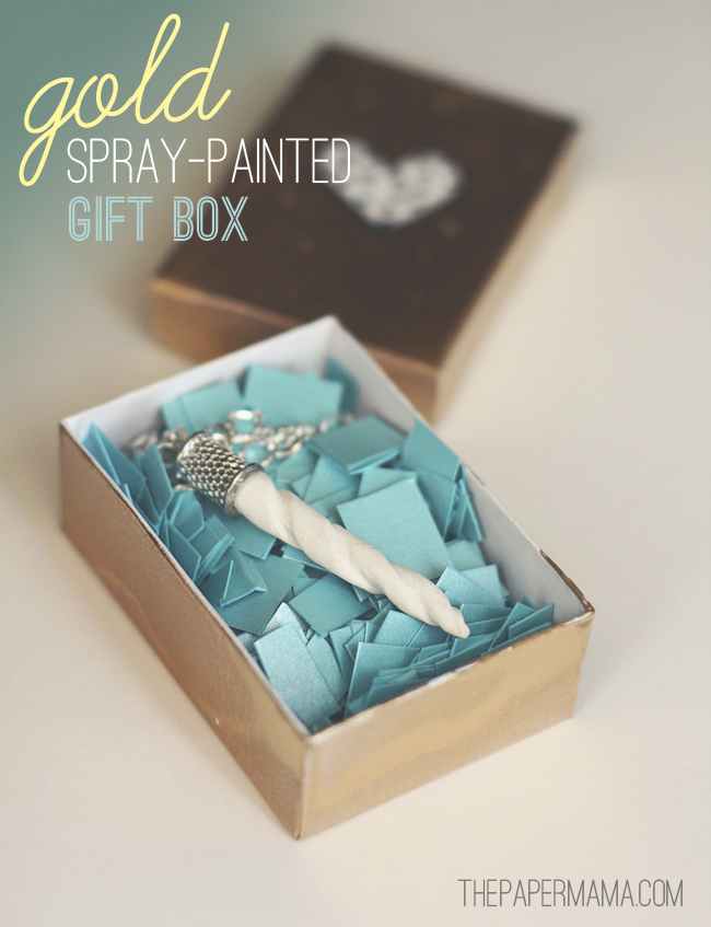 Spray Painted Gold Gift Box DIY