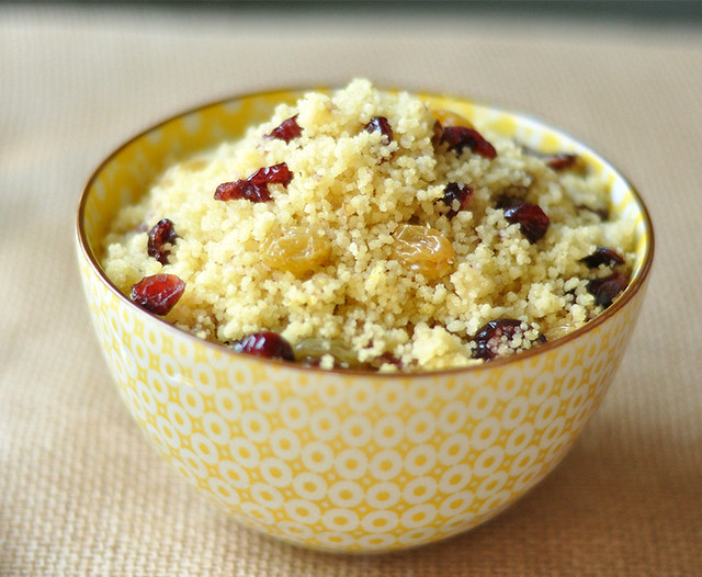 Couscous with Golden Raisins and Dried Cranberries