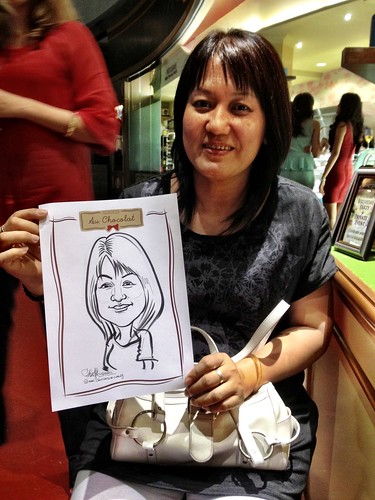 caricature live sketching for Au Chocolat Opening - 17