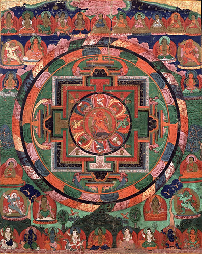 018-018-17th century Tibetan -Five Deity Mandala-in the center is Rakta Yamari embracing his consort Vajra Vetali,-Rubin Museum of Art