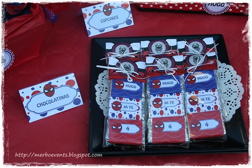 Chocolatinas1 Kit de fiesta spiderman. Merbo events