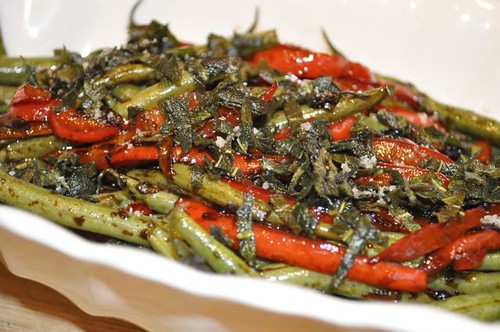green beans with crispy sage feature
