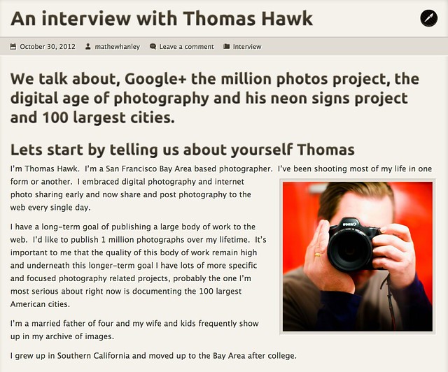 An Interview With Thomas Hawk