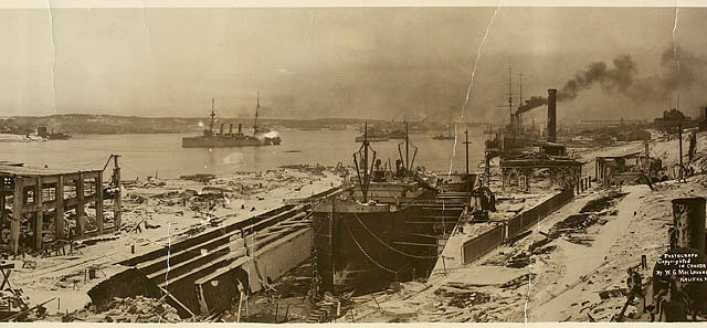 View looking south, showing the damage caused by the Halifax Explosion / Vue vers le sud, montrant les dommages causés par l'explosion d'Halifax