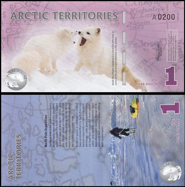 1 Polárny dolár Arktída 2012, polymer