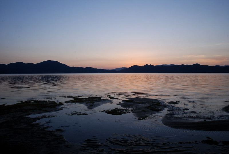 Lake Tazawa after sunset