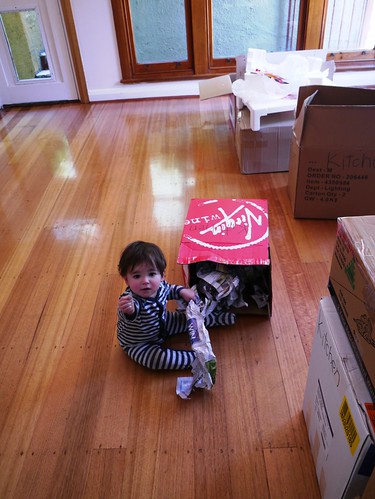Helping to Unpack the Kitchen
