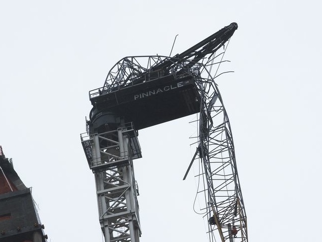 Dangling tower crane detail