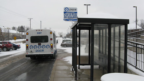 First Transit paratransit bus # 5157 parked at the Prairie View Metra commuter rail station.  Lincolnshire Illinois.  Monday, February 4th, 2013. by Eddie from Chicago