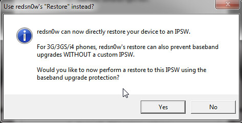 redsn0w iOS 6 direct restore