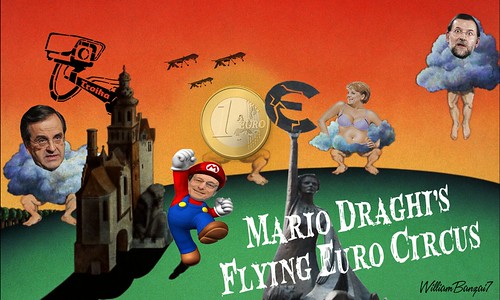 MARIO DRAGHI'S FLYING EURO CIRCUS by Colonel Flick
