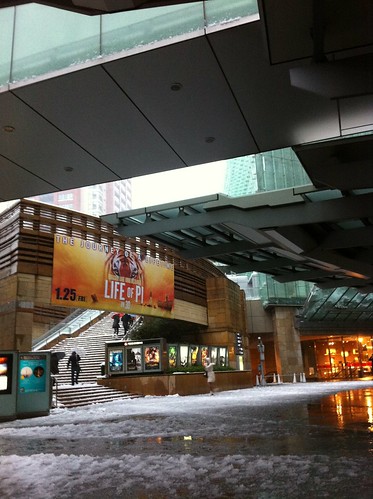 Even Roppongi Hills is filled with snow
