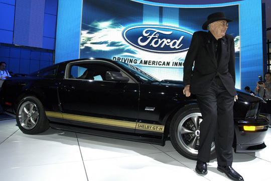 Carroll Shelby with the 2006 Shelby GT-H