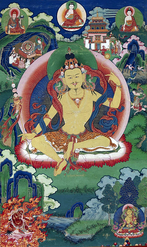 014-Bhutanese painted thanka of Guru Nyima Ozer, late 19th century, Do Khachu Gonpa, Chukka, Bhutan-Wikimedia Commons