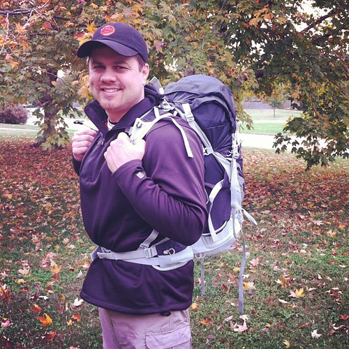 My manly man heading out on his first ever backpacking adventure. So excited for him. I'm kinda diggin' this look too. 