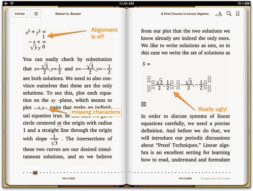 MathML in iBooks 3 on iOS5