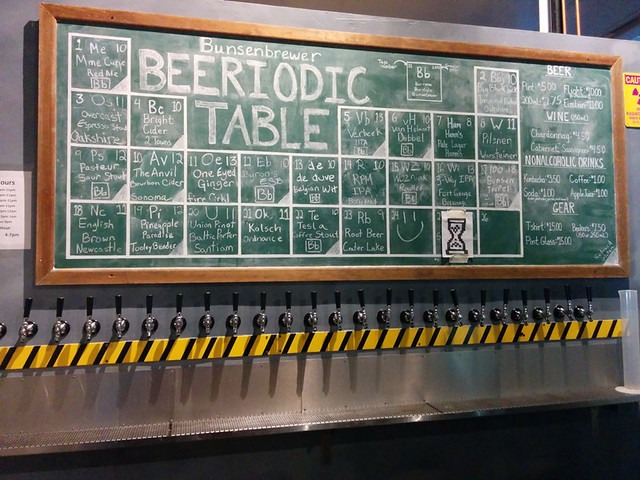 Beeriodic Table menu @ Bunsenbrewer