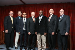 Tom Gallagher, Sushil Adhikari, Mark Hall, Oladiran Fasina, Steven E. Taylor and Christopher Roberts pose for a photo.