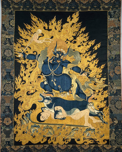 009-Thang Kha. Religiosa. El Yamantaka Dharmapala. Bordado en textil.-siglo XVII-© The Trustees of the British Museum