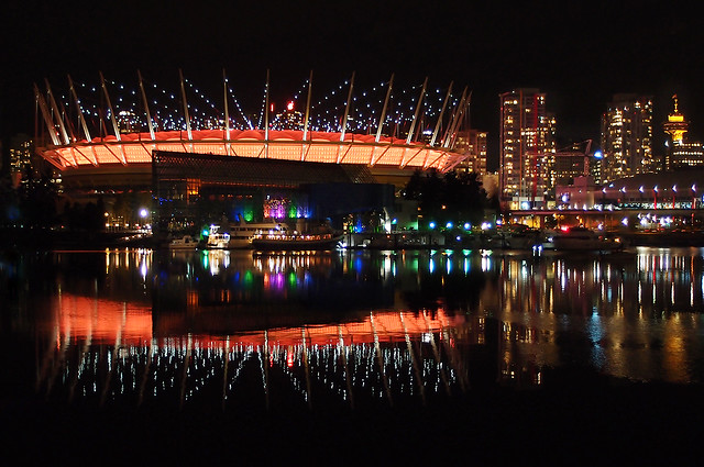 BC Place Glows the Colours of Fall