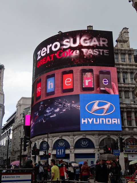 Piccadilly Circus Billboard with Bakerloo sign