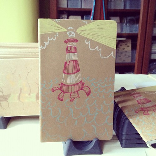 Printing up a storm! A peek at the 1st layers of two new Moleskine designs for @craftybastards