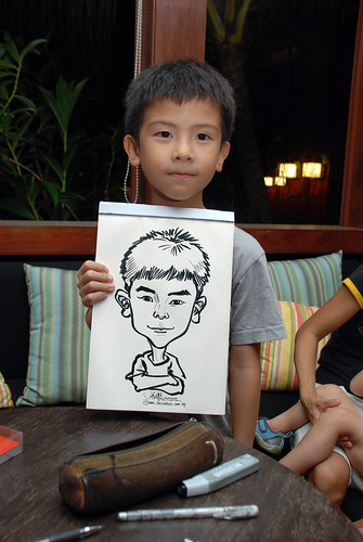 caricature live sketching for Mark Lee's daughter birthday party - 28