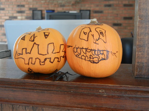 Oct 5 2012 Shanna and Haley mini pumpkins