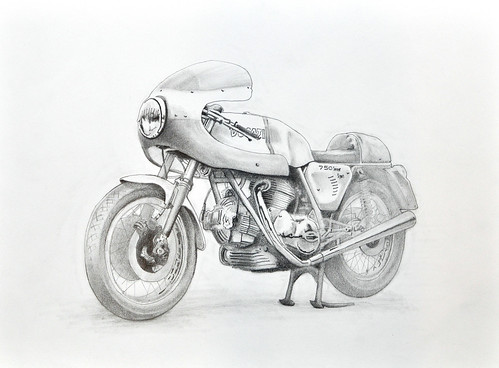 Ducati 750 Super Sport drawing by Colin Murdoch Studio
