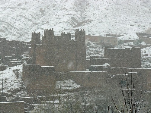 Nevando en el Valle del Dadès (Marruecos)
